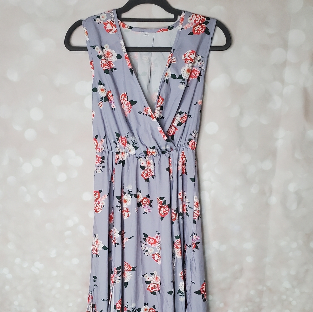 Grey Floral Dress